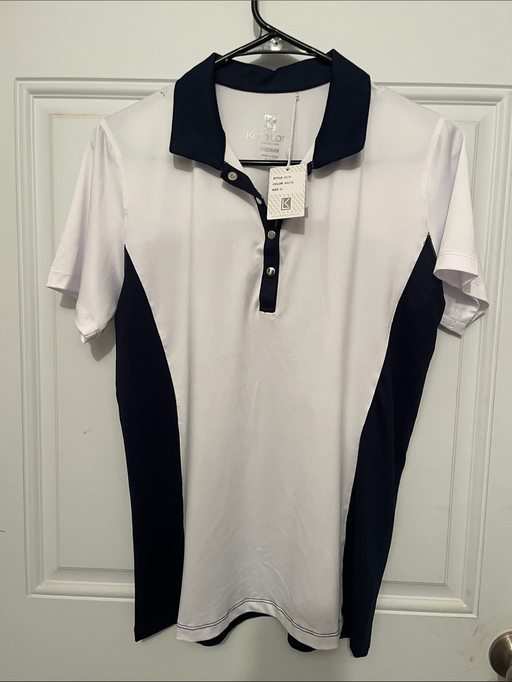 Men’s White & Navy Polo Shirt